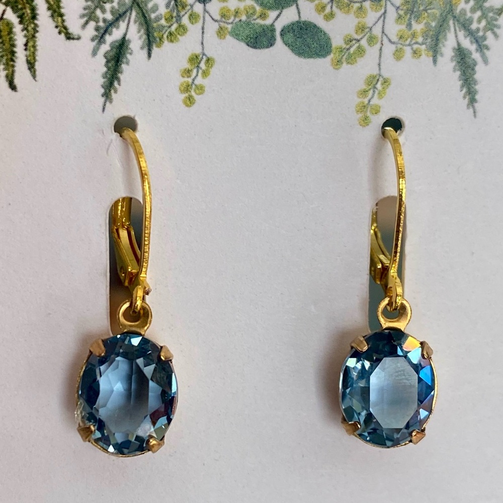 Ink blue crystal earrings